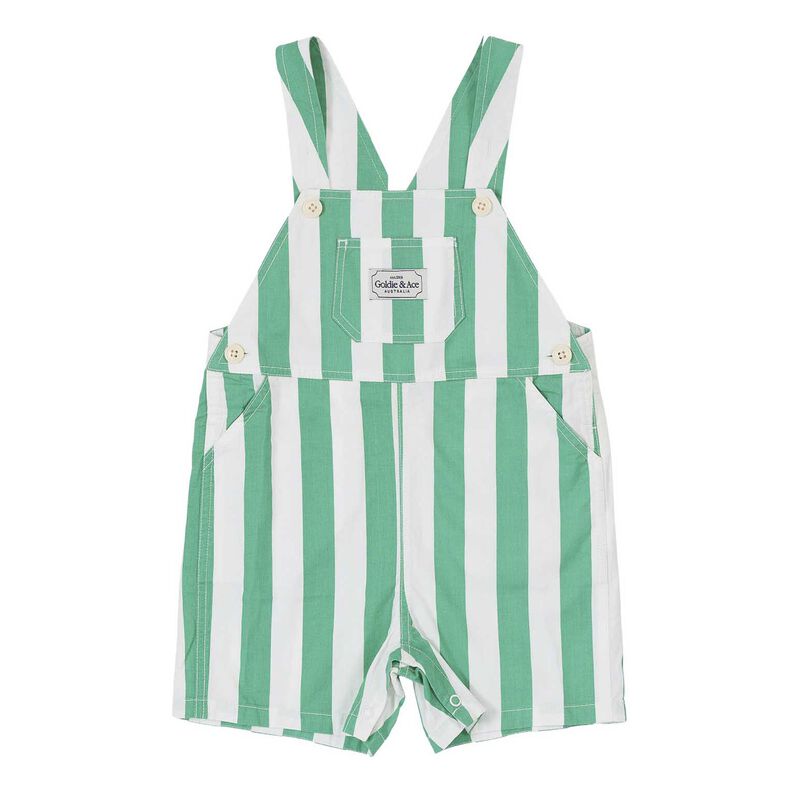 Goldie + Ace Happy Stripe Button Burton Overalls 6M-2Y image number 0